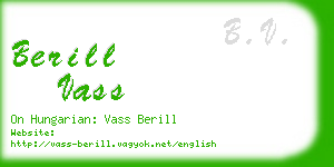 berill vass business card